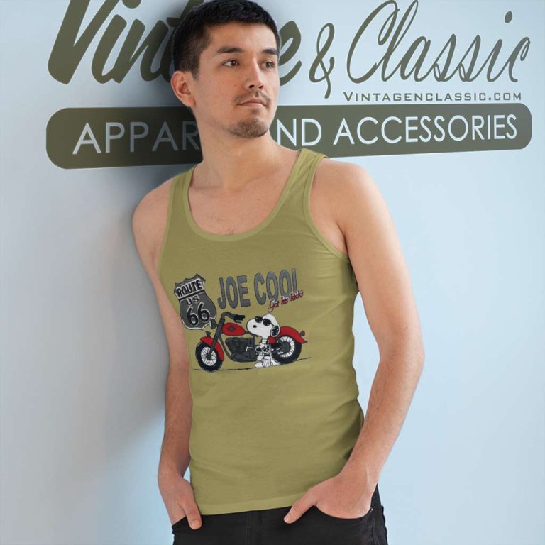 Snoopy Joe Cool Got His Kicks Route Us 66 Tank Top Racerback Snoopy Joe Cool Got His Kicks Route Us 66 Tank Top Racerback