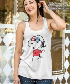 Snoopy Joe Cool Independence Day 4th Of July Tank Top Racerback