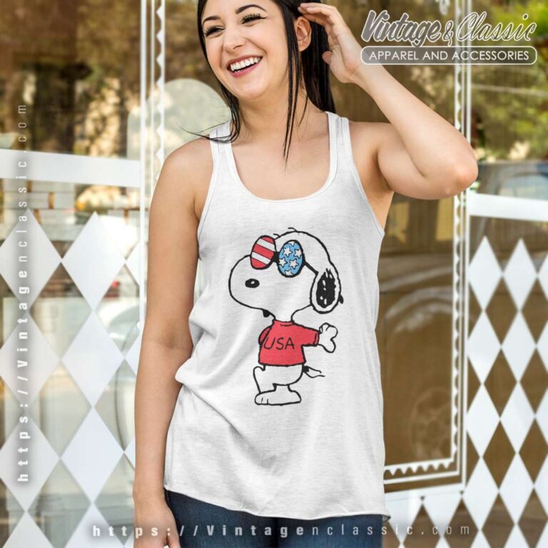 Snoopy Joe Cool Independence Day 4th Of July Tank Top Racerback Snoopy Joe Cool Independence Day 4th Of July Tank Top Racerback