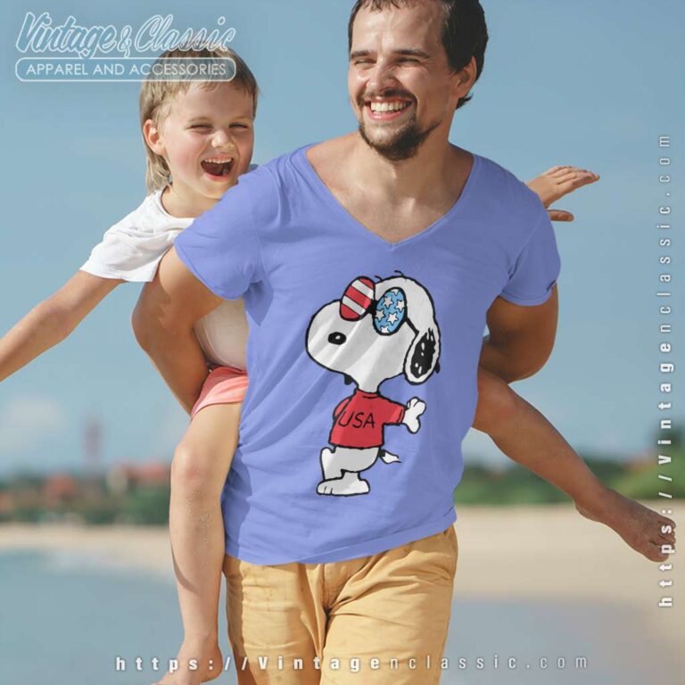 Snoopy Joe Cool Independence Day 4th Of July V Neck TShirt Snoopy Joe Cool Independence Day 4th Of July V Neck TShirt