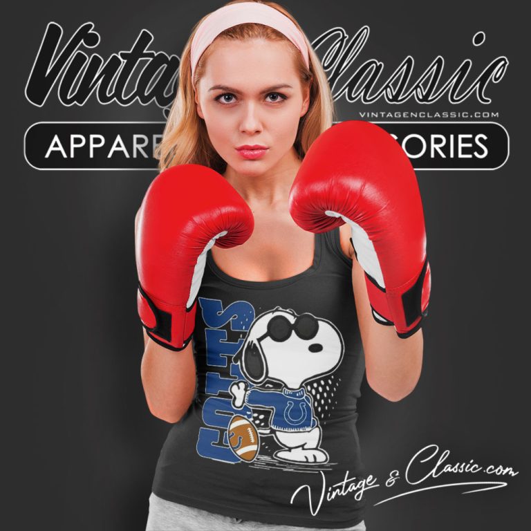 Snoopy Joe Cool Indianapolis Colts Tank Top Racerback Snoopy Joe Cool Indianapolis Colts Tank Top Racerback