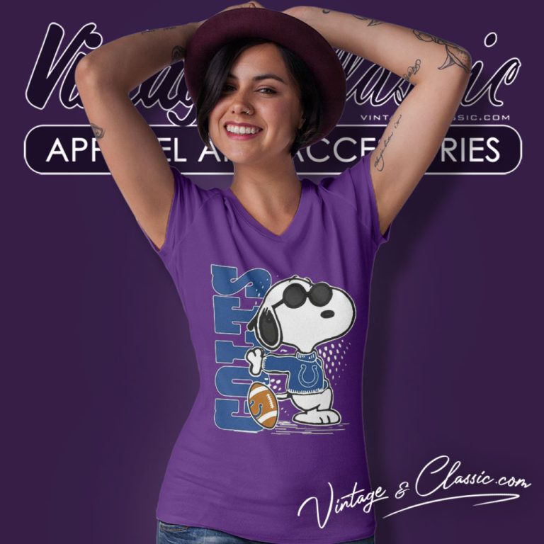 Snoopy Joe Cool Indianapolis Colts V Neck TShirt Snoopy Joe Cool Indianapolis Colts V Neck TShirt
