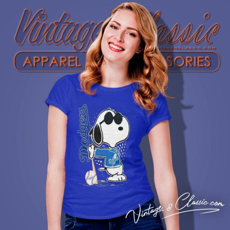 Snoopy Joe Cool Los Angeles Dodgers Women T Shirt Snoopy Joe Cool Los Angeles Dodgers Women T Shirt