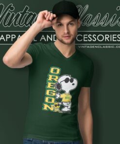 Snoopy Joe Cool Oregon Ducks V Neck TShirt