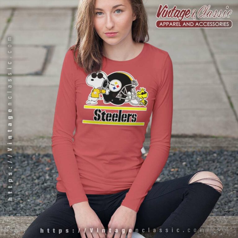 Snoopy Joe Cool Pittsburgh Steelers Long Sleeve Tee Snoopy Joe Cool Pittsburgh Steelers Long Sleeve Tee