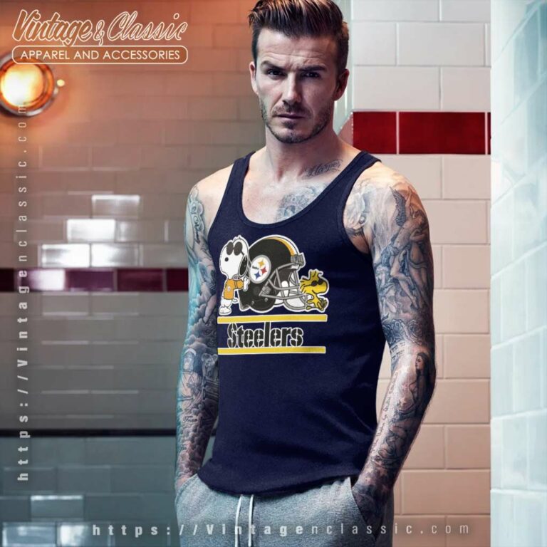 Snoopy Joe Cool Pittsburgh Steelers Tank Top Racerback Snoopy Joe Cool Pittsburgh Steelers Tank Top Racerback