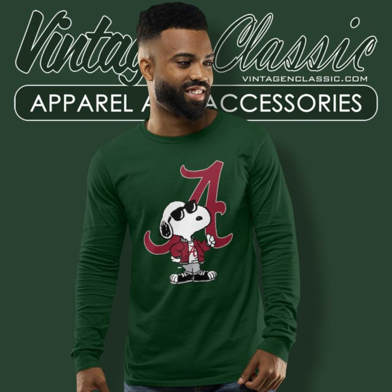 Snoopy Joe Cool The Alabama Crimson Tide Long Sleeve Tee Snoopy Joe Cool The Alabama Crimson Tide Long Sleeve Tee
