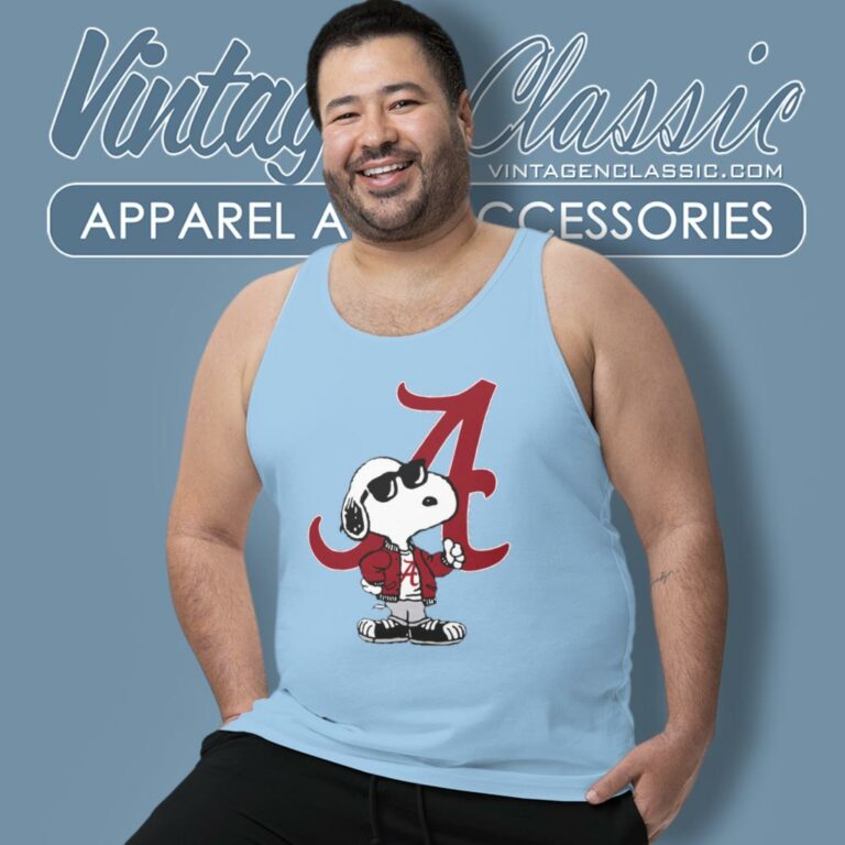 Snoopy Joe Cool The Alabama Crimson Tide Tank Top Racerback Snoopy Joe Cool The Alabama Crimson Tide Tank Top Racerback