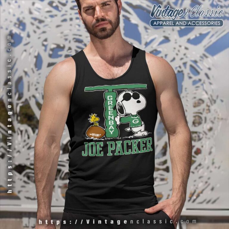 Snoopy Joe Cool The Green Bay Packers Tank Top Racerback Snoopy Joe Cool The Green Bay Packers Tank Top Racerback