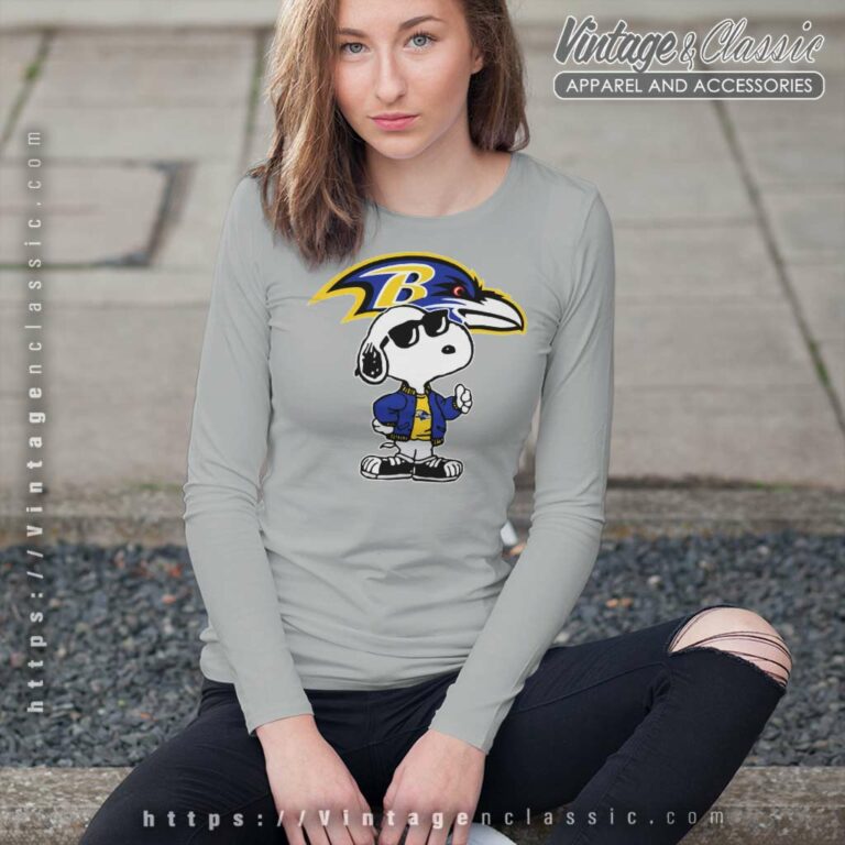Snoopy Joe Cool To Be The Baltimore Ravens Long Sleeve Tee Snoopy Joe Cool To Be The Baltimore Ravens Long Sleeve Tee