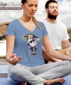 Snoopy Joe Cool To Be The Baltimore Ravens V Neck TShirt