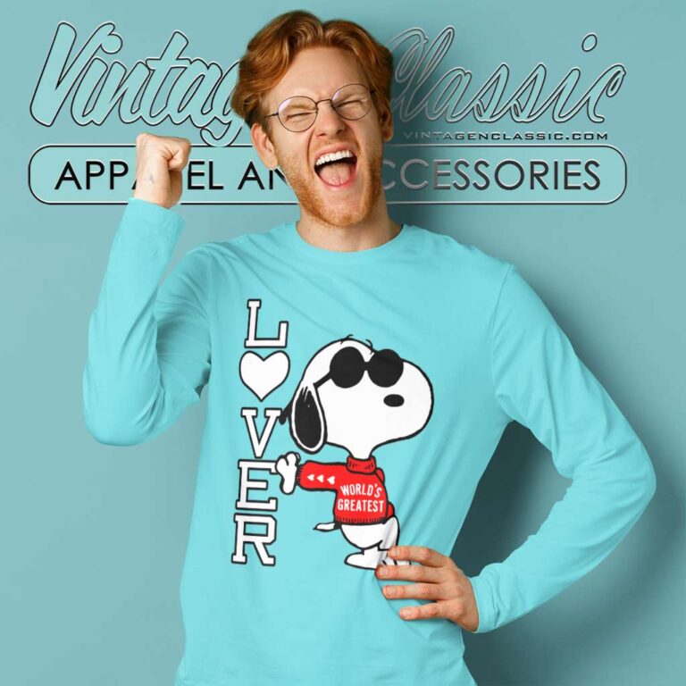 Snoopy Joe Cool Worlds Greatest Lover Long Sleeve Tee Snoopy Joe Cool Worlds Greatest Lover Long Sleeve Tee