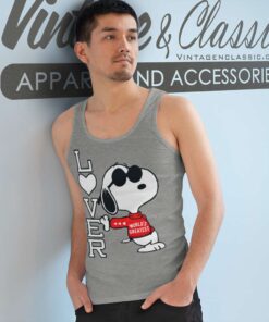 Snoopy Joe Cool Worlds Greatest Lover Tank Top Racerback