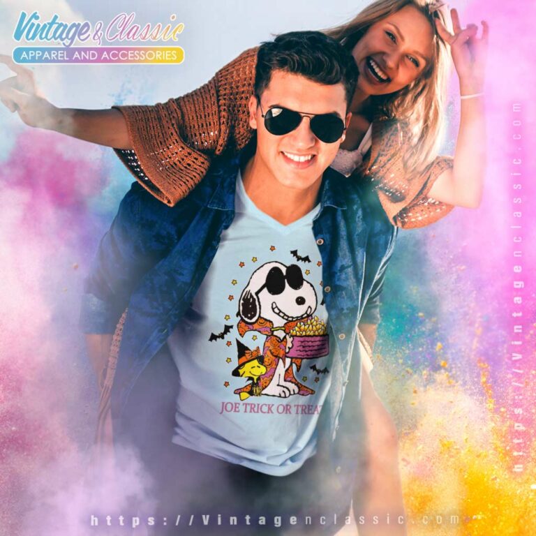 Snoopy Joe Trick Or Treat Halloween V Neck TShirt Snoopy Joe Trick Or Treat Halloween V Neck TShirt