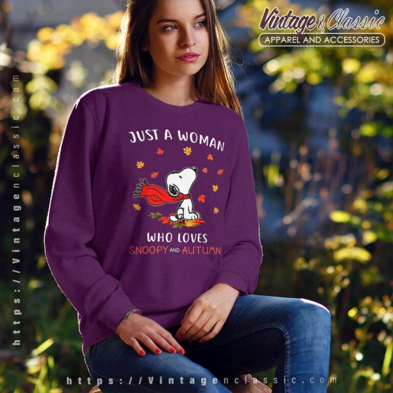 Snoopy Just A Woman Love Autumn Halloween Sweatshirt Snoopy Just A Woman Love Autumn Halloween Sweatshirt
