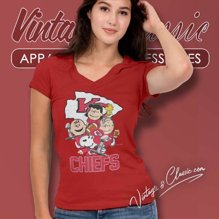 Snoopy Kansas City Chiefs Champion The Peanuts Characters V Neck TShirt 1 Snoopy Kansas City Chiefs Champion The Peanuts Characters V Neck TShirt 1