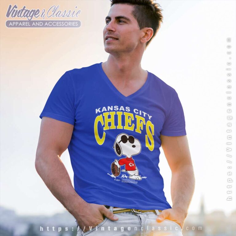 Snoopy Kansas City Chiefs Football V Neck TShirt Snoopy Kansas City Chiefs Football V Neck TShirt