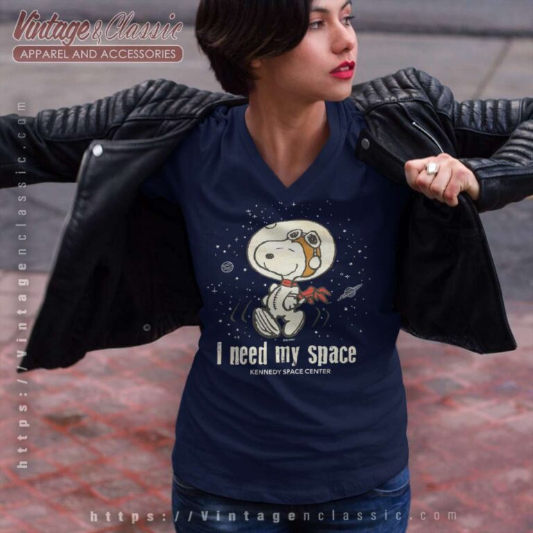 Snoopy Kennedy Space Center I Need My Space V Neck TShirt Snoopy Kennedy Space Center I Need My Space V Neck TShirt