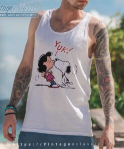 Snoopy Kissing Lucy Yuk Cute Tank Top Racerback
