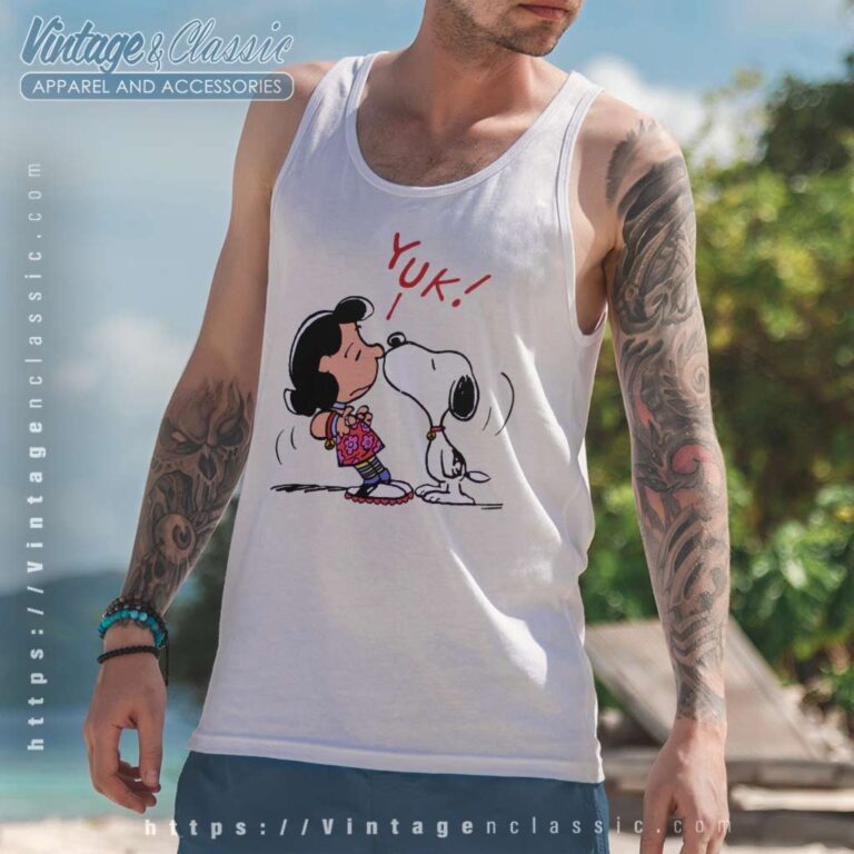 Snoopy Kissing Lucy Yuk Cute Tank Top Racerback Snoopy Kissing Lucy Yuk Cute Tank Top Racerback