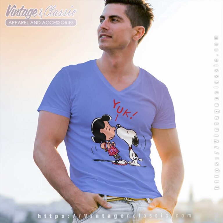 Snoopy Kissing Lucy Yuk Cute V Neck TShirt Snoopy Kissing Lucy Yuk Cute V Neck TShirt