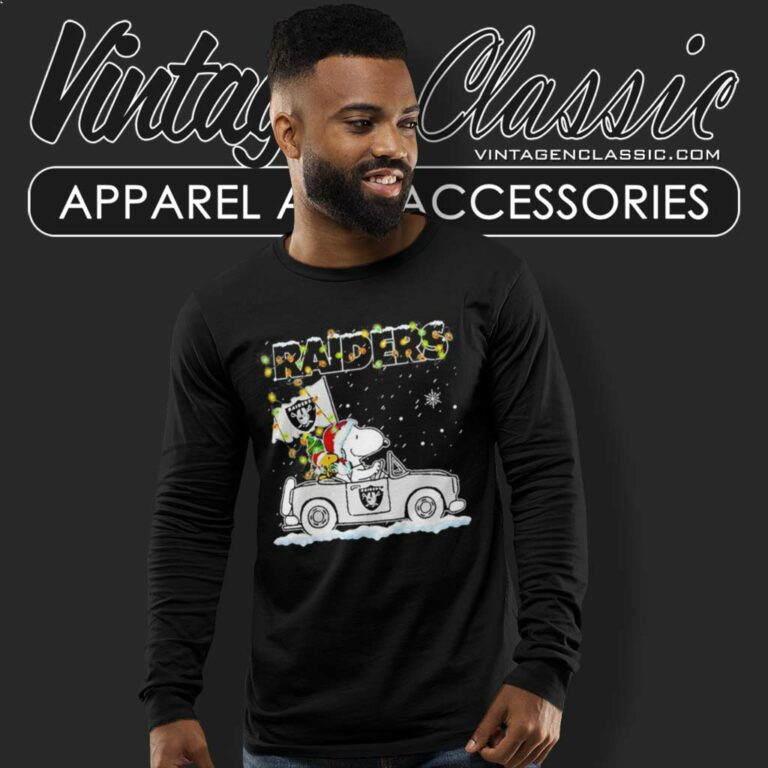 Snoopy Las Vegas Raiders Driver Car Christmas Long Sleeve Tee Snoopy Las Vegas Raiders Driver Car Christmas Long Sleeve Tee