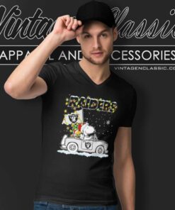 Snoopy Las Vegas Raiders Driver Car Christmas V Neck TShirt