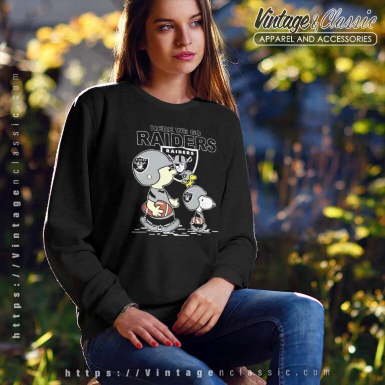 Snoopy Las Vegas Raiders Here We Go Oakland Raiders Sweatshirt Snoopy Las Vegas Raiders Here We Go Oakland Raiders Sweatshirt
