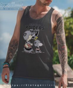 Snoopy Las Vegas Raiders Here We Go Oakland Raiders Tank Top Racerback