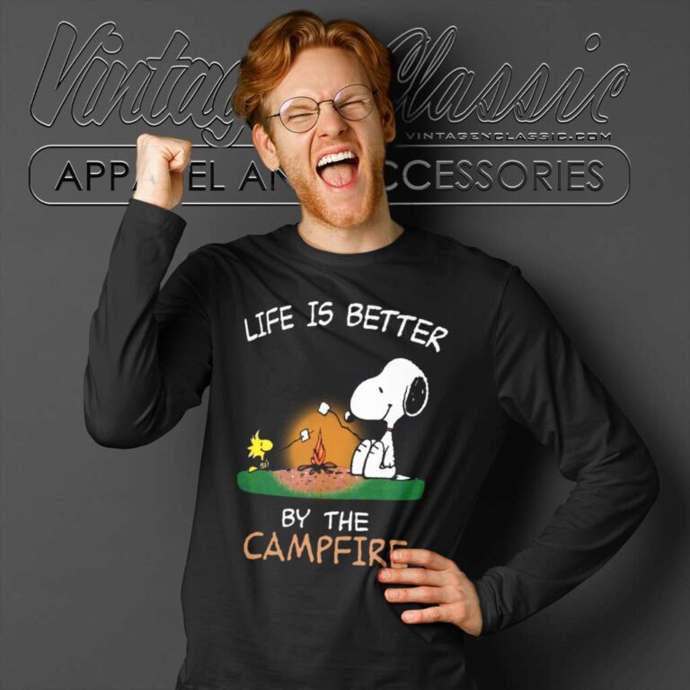Snoopy Life Is Better By The Campfire Long Sleeve Tee Snoopy Life Is Better By The Campfire Long Sleeve Tee