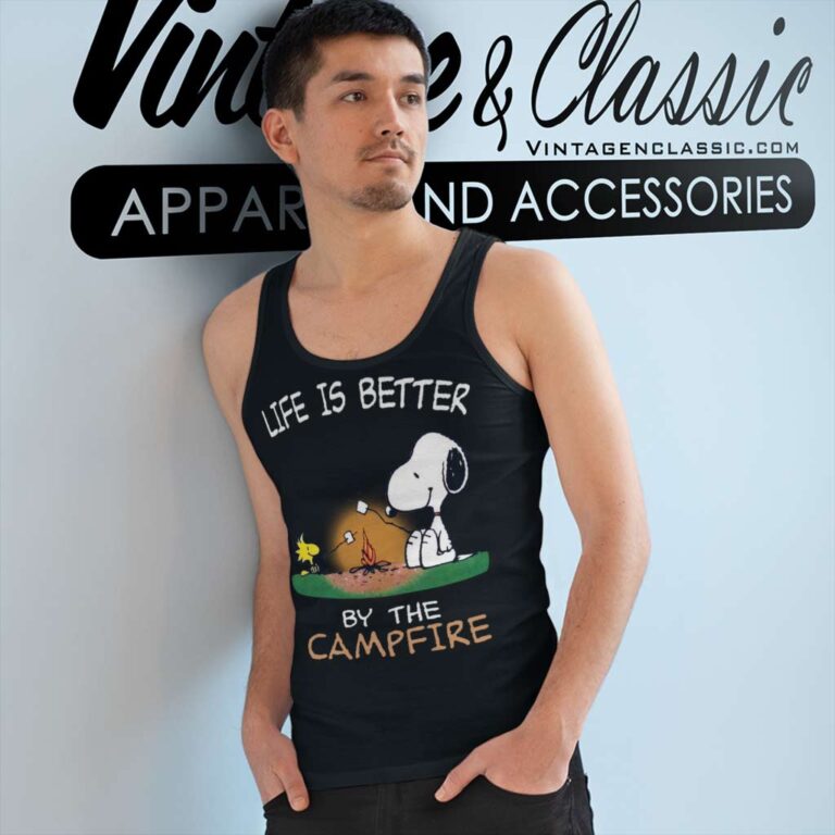 Snoopy Life Is Better By The Campfire Tank Top Racerback Snoopy Life Is Better By The Campfire Tank Top Racerback
