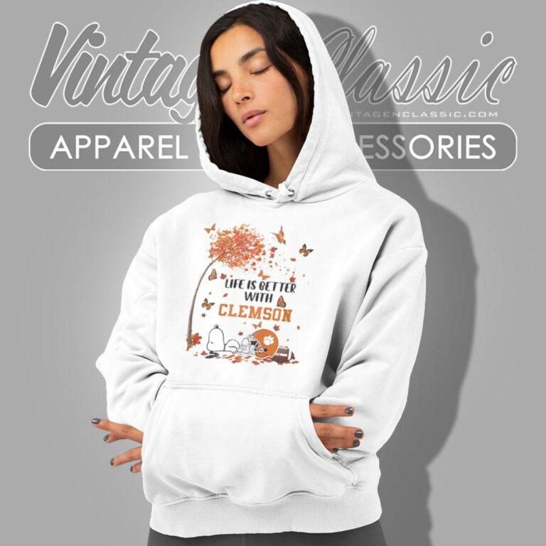 Snoopy Life Is Better With Fall Clemson Tigers Hoodie Snoopy Life Is Better With Fall Clemson Tigers Hoodie