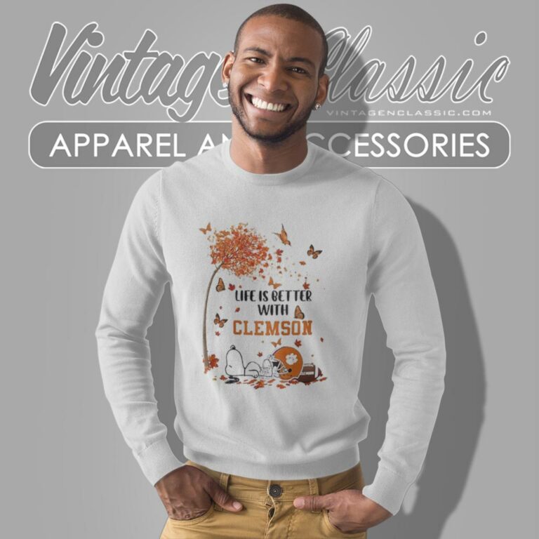 Snoopy Life Is Better With Fall Clemson Tigers Sweatshirt Snoopy Life Is Better With Fall Clemson Tigers Sweatshirt