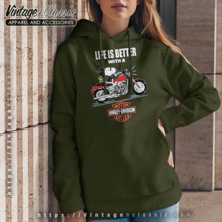 Snoopy Life Is Better With Harley Davidson Hoodie Snoopy Life Is Better With Harley Davidson Hoodie