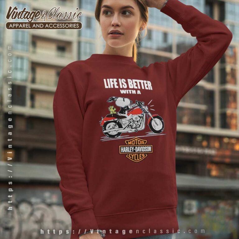 Snoopy Life Is Better With Harley Davidson Sweatshirt Snoopy Life Is Better With Harley Davidson Sweatshirt