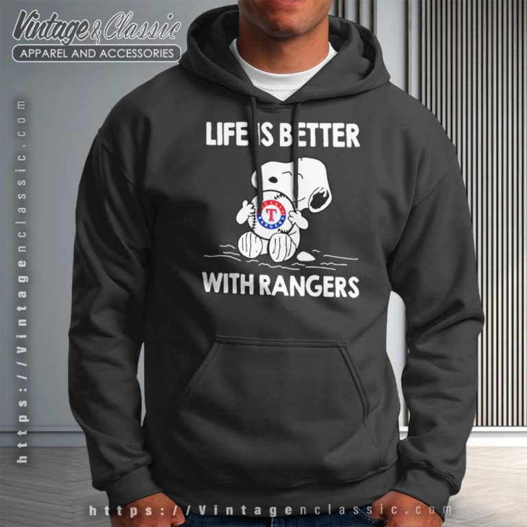 Snoopy Life Is Better With Texas Rangers Hoodie Snoopy Life Is Better With Texas Rangers Hoodie