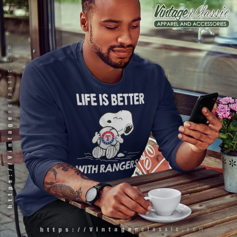 Snoopy Life Is Better With Texas Rangers Sweatshirt Snoopy Life Is Better With Texas Rangers Sweatshirt