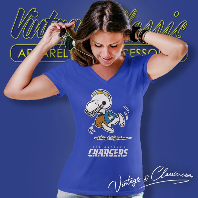 Snoopy Los Angeles Chargers Nfl V Neck TShirt 1 Snoopy Los Angeles Chargers Nfl V Neck TShirt 1