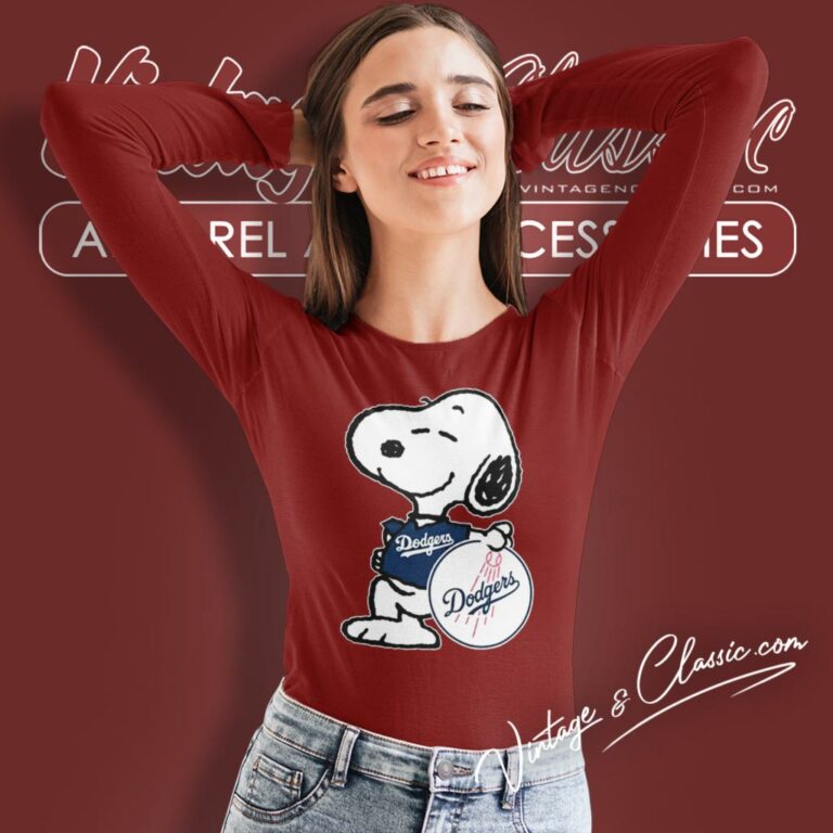 Snoopy Los Angeles Dodgers Long Sleeve Tee Snoopy Los Angeles Dodgers Long Sleeve Tee