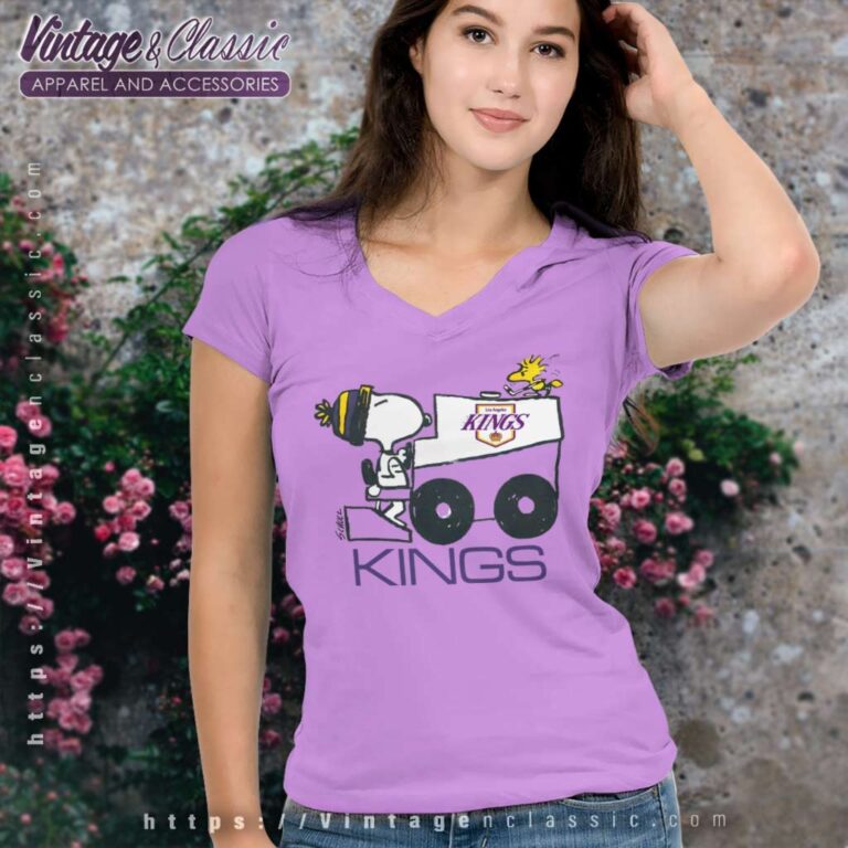 Snoopy Los Angeles Kings V Neck TShirt Snoopy Los Angeles Kings V Neck TShirt