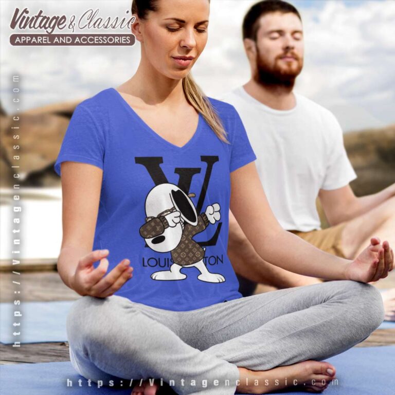 Louis Vuitton Snoopy Dog Dabbing V Neck TShirt Louis Vuitton Snoopy Dog Dabbing V Neck TShirt