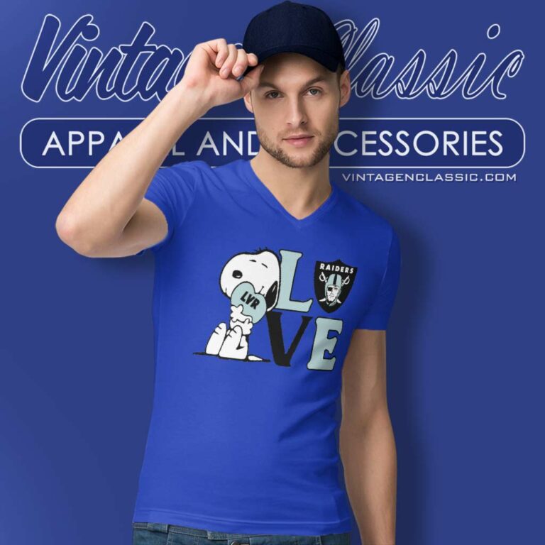 Snoopy Love Las Vegas Raiders V Neck TShirt Snoopy Love Las Vegas Raiders V Neck TShirt