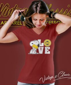 Snoopy Love Michigan Wolverines Shirt 6 Snoopy Love Michigan Wolverines V Neck TShirt