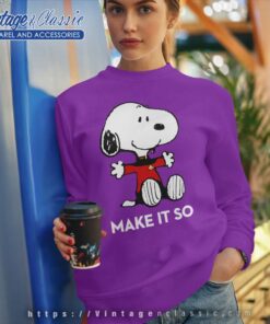 Snoopy Make It So Star Trek Captain Sweatshirt