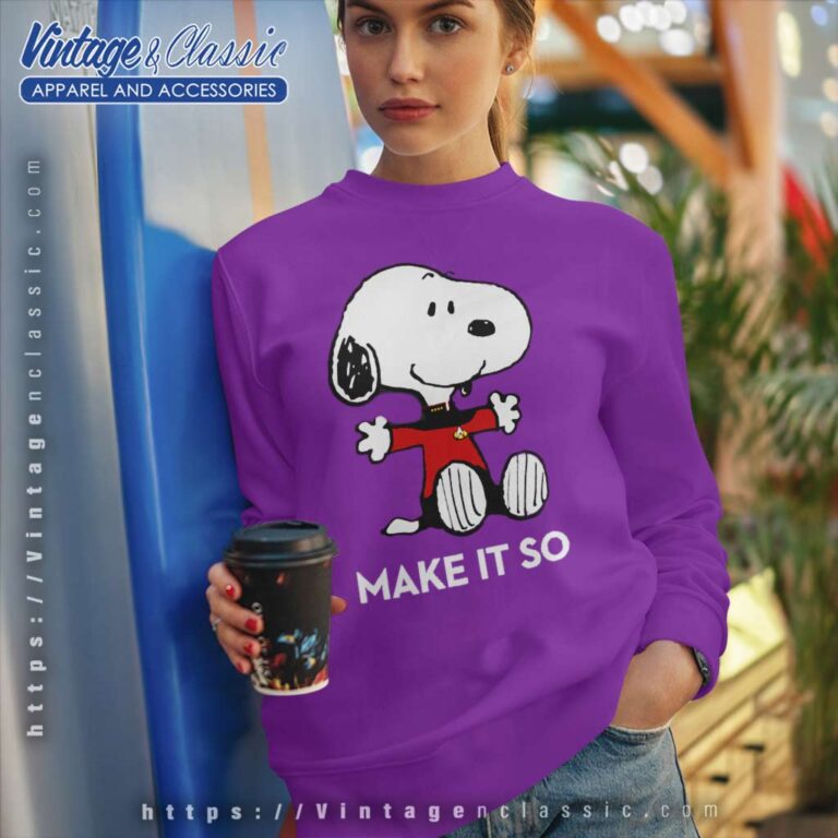 Snoopy Make It So Star Trek Captain Sweatshirt Snoopy Make It So Star Trek Captain Sweatshirt