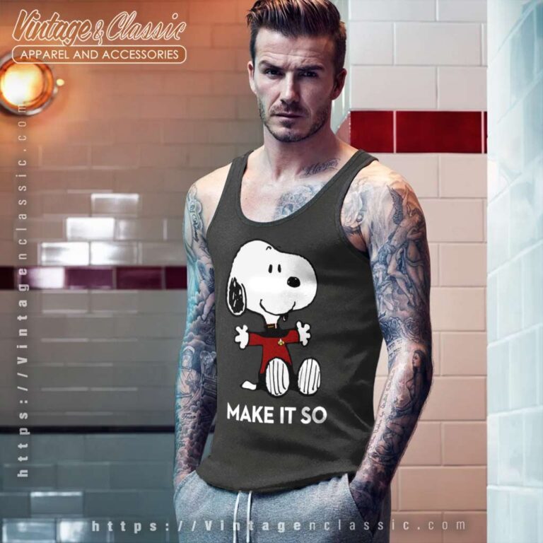 Snoopy Make It So Star Trek Captain Tank Top Racerback Snoopy Make It So Star Trek Captain Tank Top Racerback