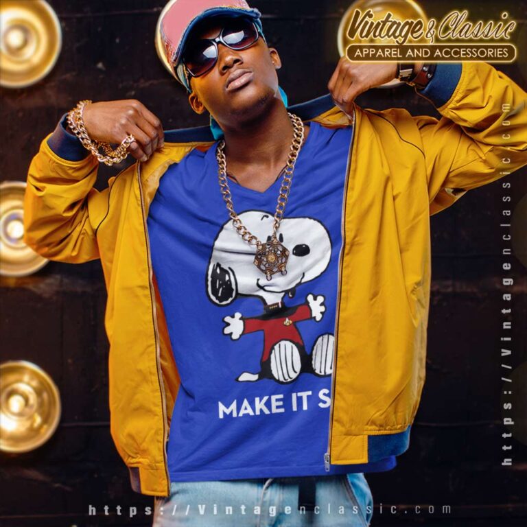 Snoopy Make It So Star Trek Captain V Neck TShirt Snoopy Make It So Star Trek Captain V Neck TShirt