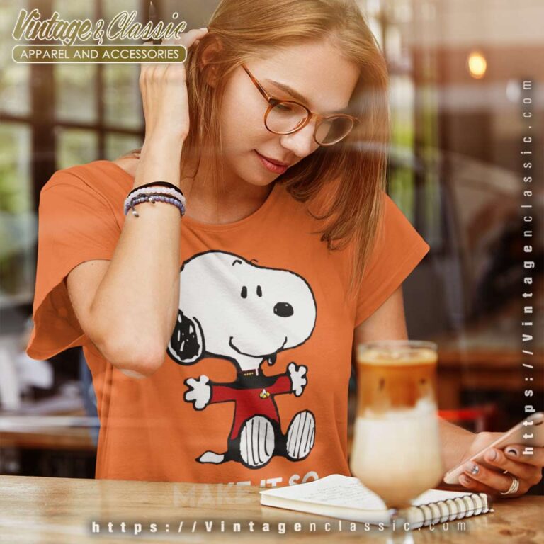 Snoopy Make It So Star Trek Captain Women TShirt Snoopy Make It So Star Trek Captain Women TShirt