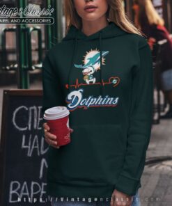 Snoopy Miami Dolphins Logo Heartbeat Hoodie