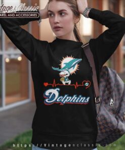Snoopy Miami Dolphins Logo Heartbeat Sweatshirt